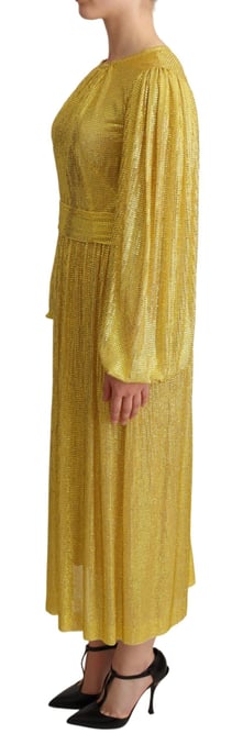 Dolce Gabbana Ketenmail Midi Jurk Lange Mouwen - Image 2