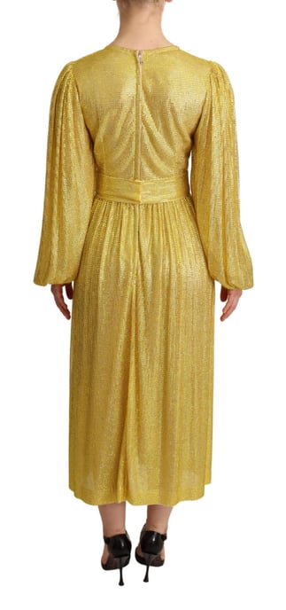 Dolce Gabbana Ketenmail Midi Jurk Lange Mouwen - Image 3