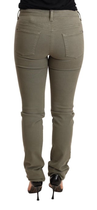 Olivgröna bomullsjeans med stretch - Image 3