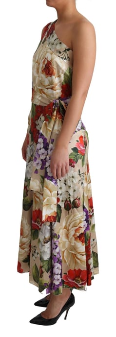 Floral Print Oneshoulder Midi Dress - Image 3