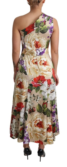 Floral Print Oneshoulder Midi Dress - Image 4