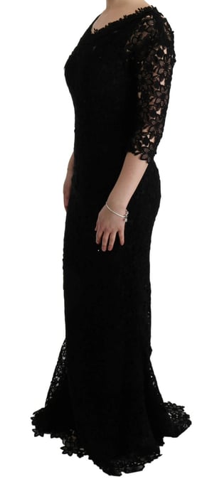 Kanten Lange Jurk Slim Fit Ronde Hals - Image 2