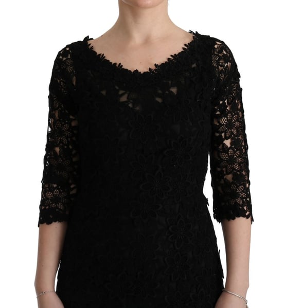 Kanten Lange Jurk Slim Fit Ronde Hals - Image 5