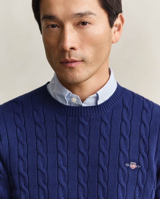 432 Crew Neck Jumper in Dark Blue - Image 4