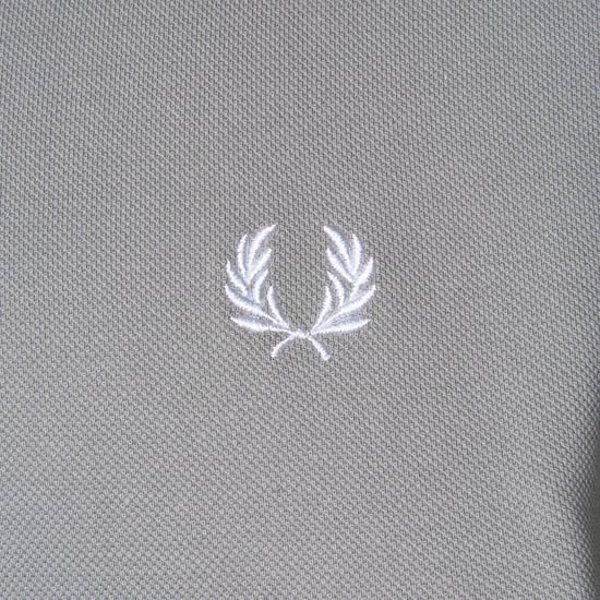 Fred Perry Zip Neck Polo Shirt Limestone Grey - Image 4
