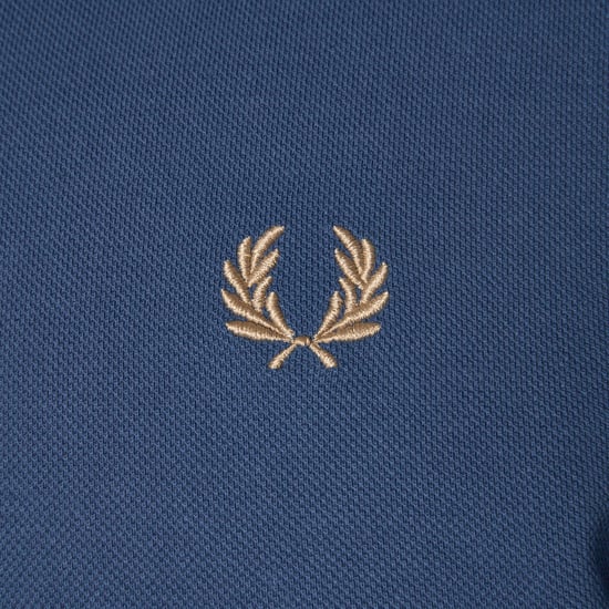 Fred Perry Zip Neck Polo Shirt Midnight Blue - Image 4
