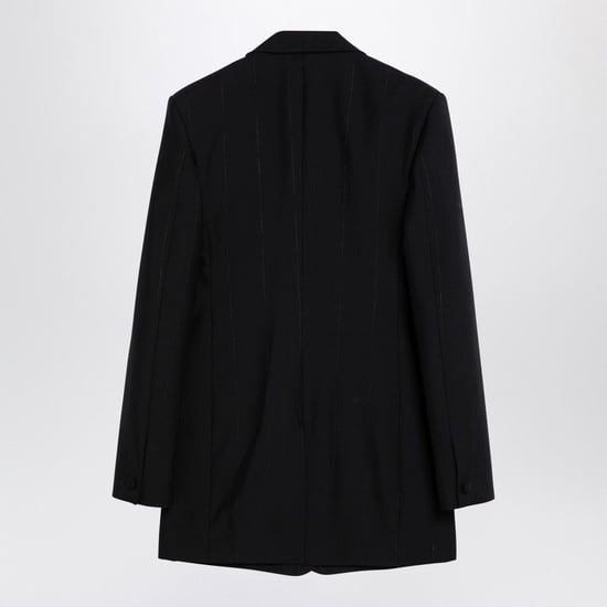 Black Stretch Wool Blend Blazer - Image 2
