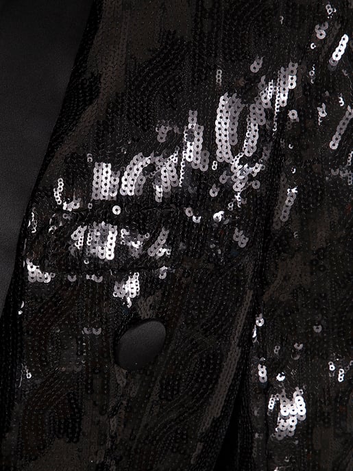 V-neck Glitter Satin Tailored Jkt - Image 3