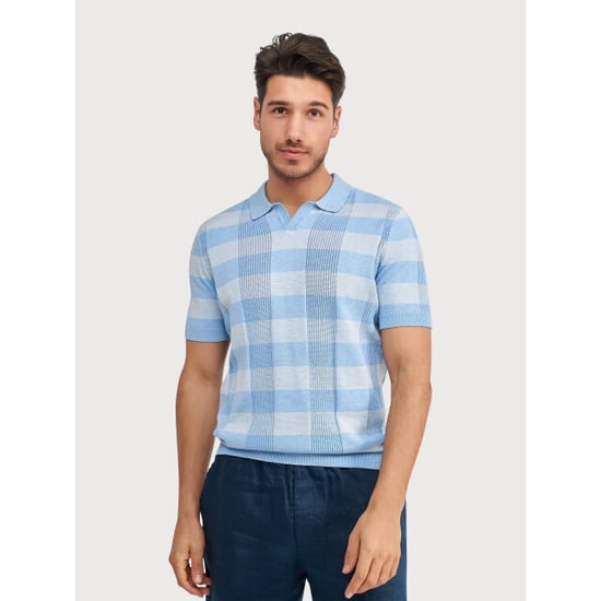Blue Industry De gebreide print polo | - Image 2