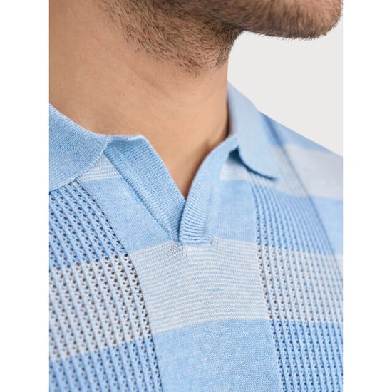 Blue Industry De gebreide print polo | - Image 3
