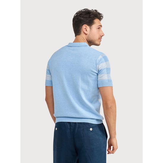 Blue Industry De gebreide print polo | - Image 5
