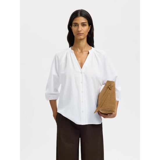Selected Femme slwcleo-alberta linen blend shirt n 16099877 bright white - Image 3