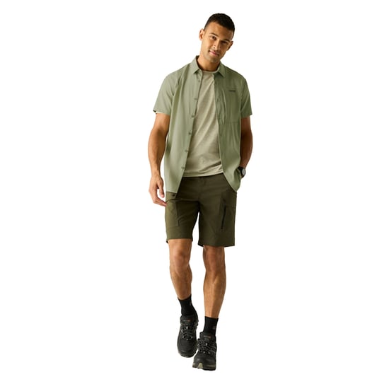 Regatta Heren Insectenwerende Korte Mouwen Reisshirt (Sage Groen) - Image 4