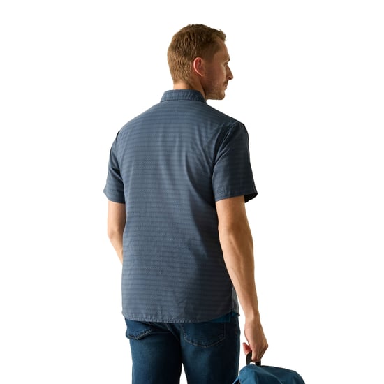 Regatta Heren Mindano Triangle Korte Mouwen Shirt (China Blauw) - Image 5