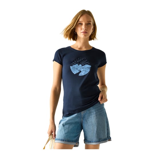Regatta Dames/Dames Breezed Mountain Scene T-Shirt (Marine) - Image 4