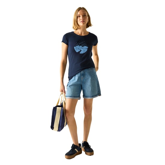Regatta Dames/Dames Breezed Mountain Scene T-Shirt (Marine) - Image 5