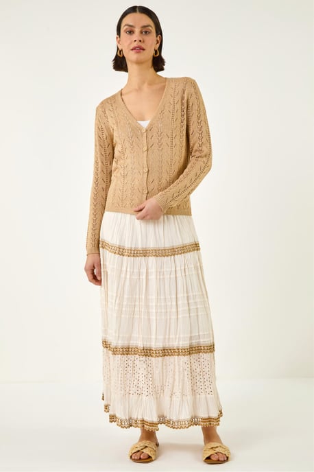 Shimmer Button Knit Cardigan - Image 2