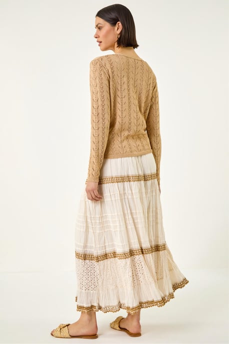 Shimmer Button Knit Cardigan - Image 3