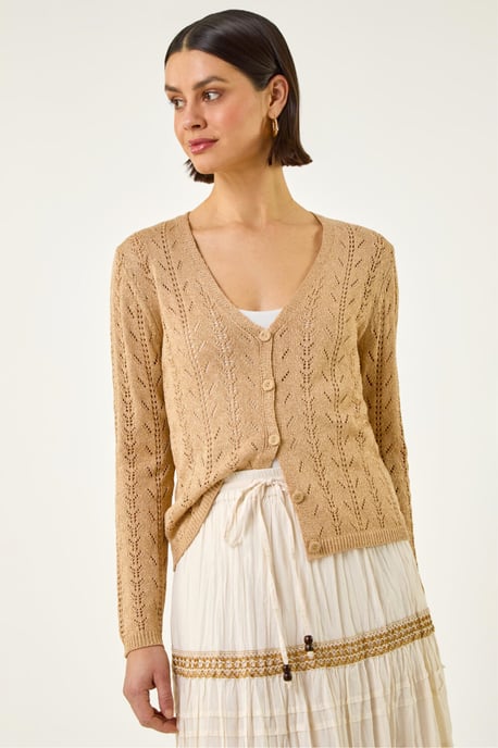 Shimmer Button Knit Cardigan - Image 4
