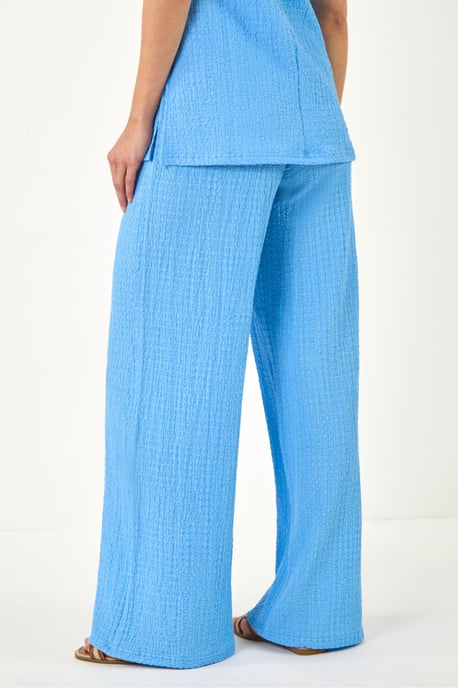 Textured Wide Leg Stretch Trouser - Image 3