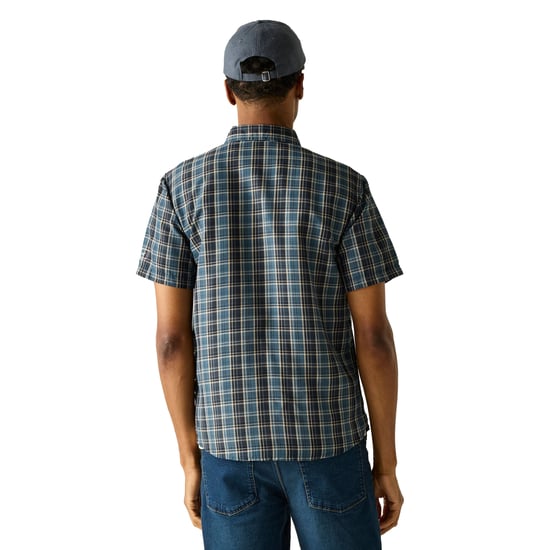 Regatta Heren Mindano Multi Check Korte Mouwen Shirt (Nachtluch) - Image 4