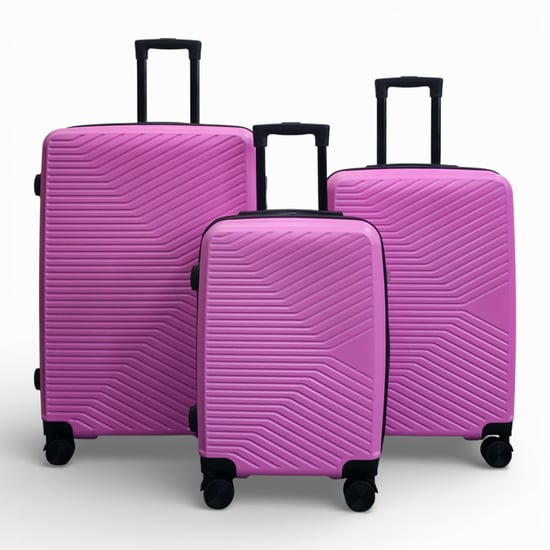 Pink Hardshell Suitcase 8 Wheel Cabin Luggage Set of 3 - Image 1