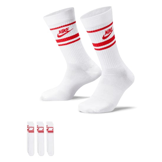 Nike Unisex Adult Sportswear Essential Everyday Crew Socks (Pack of 3) (White/Royal Blue) - Image 1