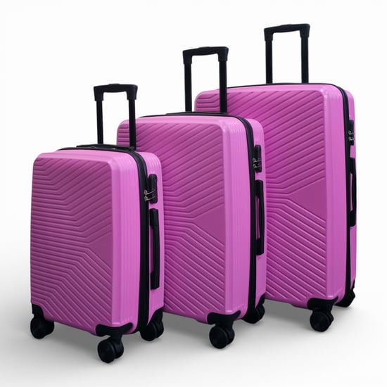 Pink Hardshell Suitcase Robust 8 Wheel Cabin Luggage Case - Image 5