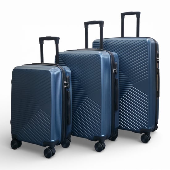 Blue Hardshell Suitcase Robust 8 Wheel Cabin Luggage Case - Image 5