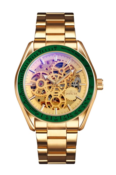 Invicta Objet D Art 69453 Heren Horloge - Automatisch Uurwerk - Roestvrij Staal met gouden Wijzerplaat - 43mm - Image 2