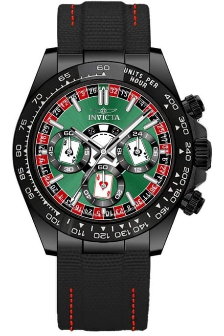 Invicta Speedway 50517 Heren Horloge - Quartz Uurwerk - Roestvrij Staal met groene Wijzerplaat - 40mm - Image 1