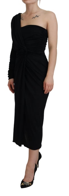 Oneshoulder Jersey Dress Rose Detail - Image 2