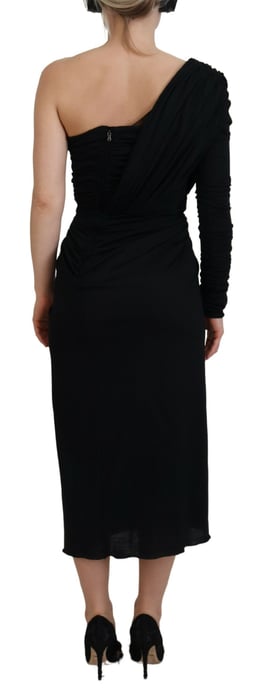 Oneshoulder Jersey Dress Rose Detail - Image 3