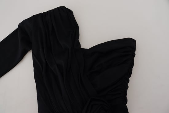 Oneshoulder Jersey Dress Rose Detail - Image 5
