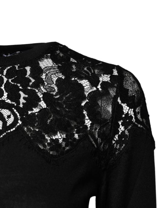 Lacedetailed Long Sleeve Pullover - Image 3