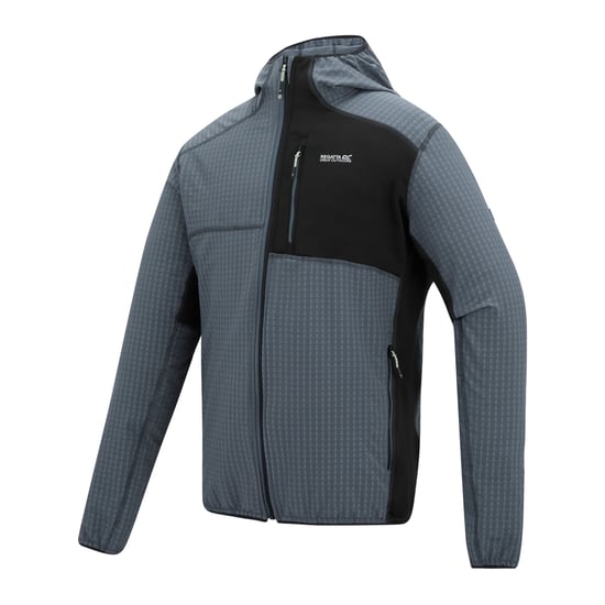Regatta Mens Alven Full Zip Fleece Jacket (Storm Grey/Black) - Image 3