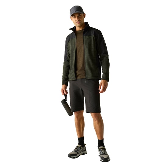 Regatta Highton Fleece Volledige Rits Midlayer voor Heren (Donker Khaki/Zwart) - Image 4