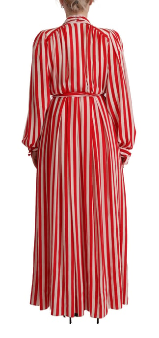 Dolce Gabbana Maxi Dress Red White Stripes - Image 3