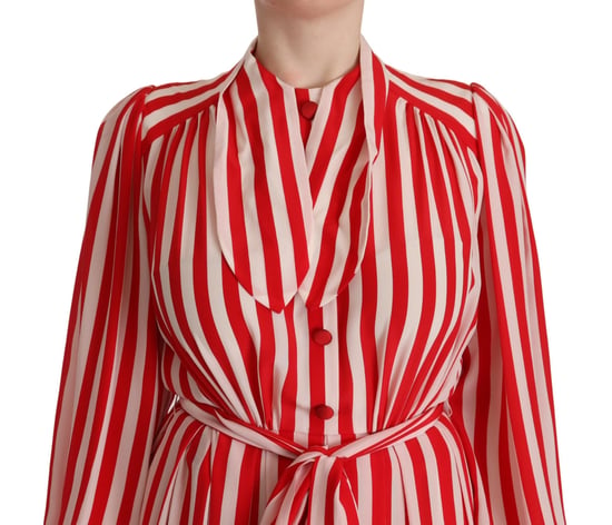 Dolce Gabbana Maxi Dress Red White Stripes - Image 4