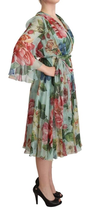 Floralprint Zijde Midi Jurk - Image 6