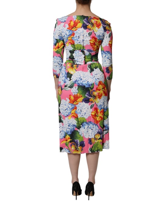 Bloemenprint Midi-jurk met Zijsplit - Image 4