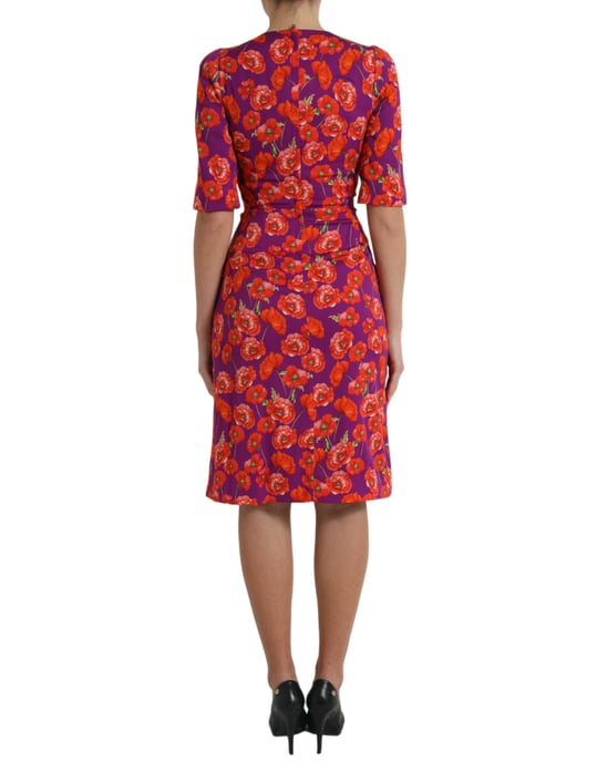 Poppy Print Jurk Half Mouwen - Image 3