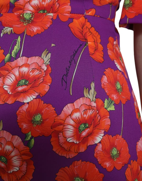 Poppy Print Jurk Half Mouwen - Image 4