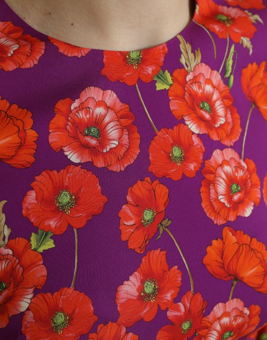 Poppy Print Jurk Half Mouwen - Image 5