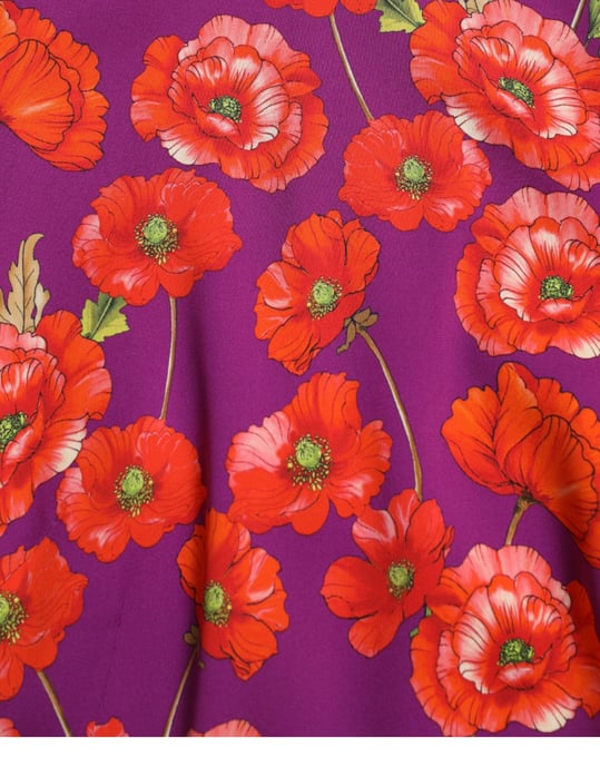 Poppy Print Jurk Half Mouwen - Image 6