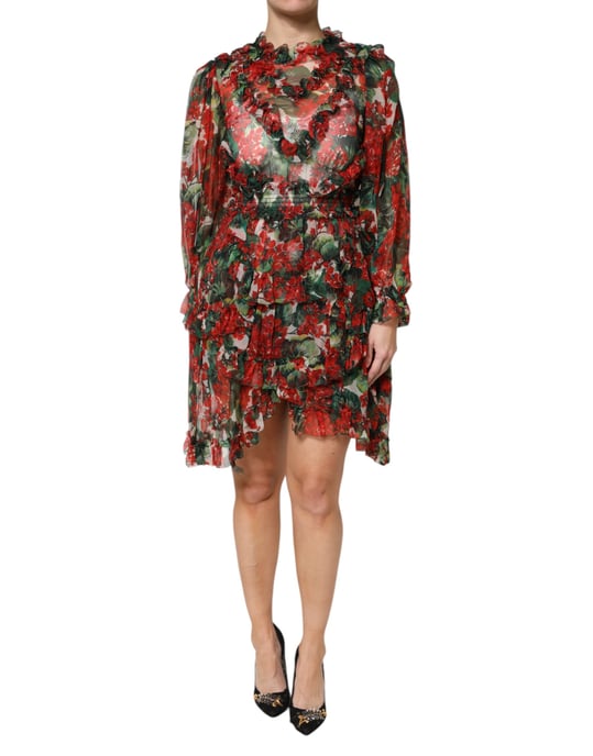 Floral Print Mini Jurk Ruffles - Image 2
