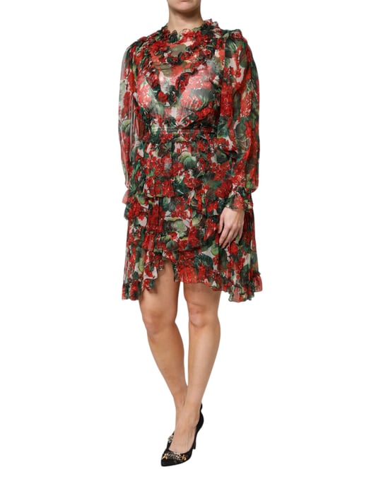 Floral Print Mini Jurk Ruffles - Image 3