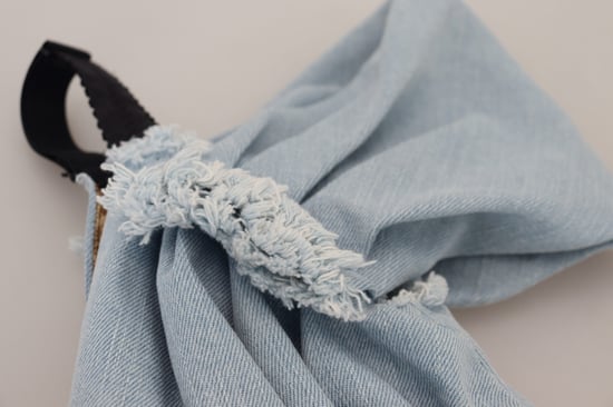 Jeans Mini Klänning Tvåfärgad Knytdesign - Image 6