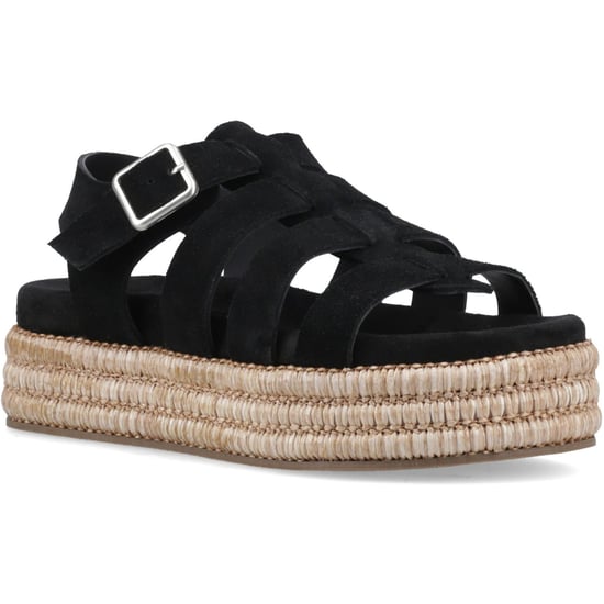 Hush Puppies Rosetta Gladiator Leren Dames Sandalen Zwart/Tan - Image 1