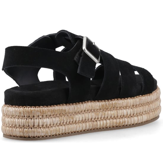 Hush Puppies Rosetta Gladiator Leren Dames Sandalen Zwart/Tan - Image 2